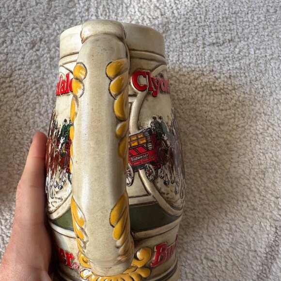 Budweiser Clydesdale Beer Stein Pair Vintage Limited Edition Collectible Barware - Picture 4 of 12